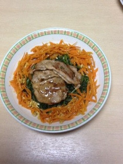 豚肉の生姜焼き(春菊にんにくソテー添え)-レシピのメイン写真