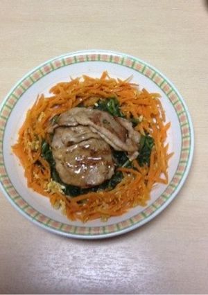 豚肉の生姜焼き(春菊にんにくソテー添え)-レシピのメイン写真