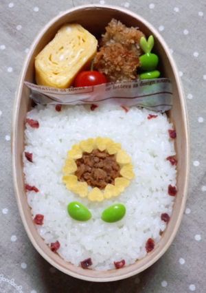 お弁当に☆ハートで簡単ひまわり-レシピのメイン写真