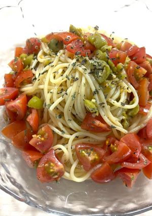 ミニトマトの冷製パスタ-レシピのメイン写真