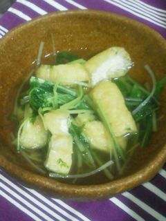 水菜と油揚げの煮物-レシピのメイン写真