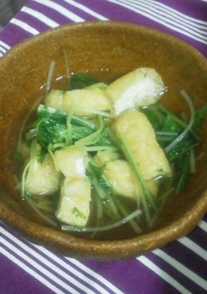 水菜と油揚げの煮物-レシピのメイン写真