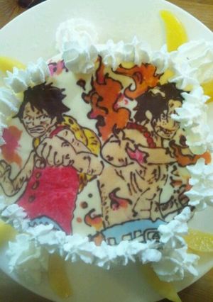 キャラケーキ　ルフィ&エース（覚書）-レシピのメイン写真