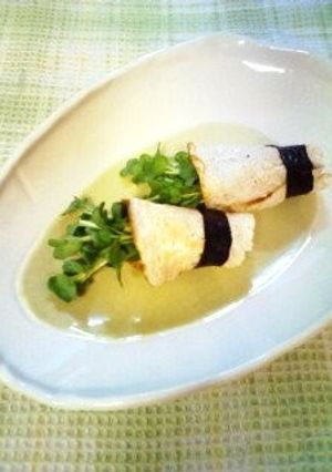 白味の明太マヨ焼き☆貝割れ巻き-レシピのメイン写真