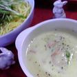 えびとみず菜の豆乳つけパスタ