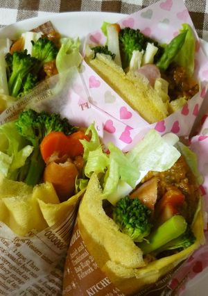 コナモン手巻き〜ドライカレーくるくる〜-レシピのメイン写真