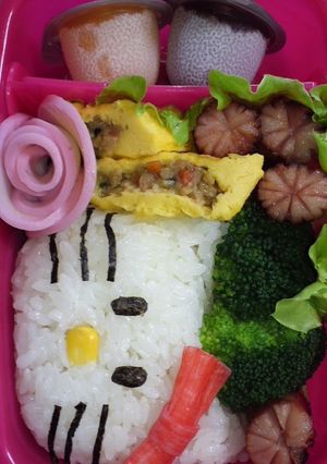 通園弁当 キャラ弁 キティちゃん 年少-レシピのメイン写真
