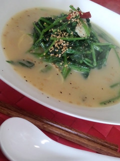 ピリ辛!ほうれん草ラーメン♪-レシピのメイン写真