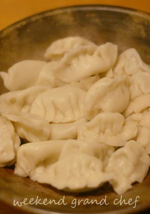 手打ぎょうざ（茹で）　豚・海老・青梗菜　-レシピのメイン写真