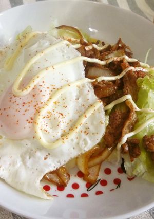 安いお肉で。カフェ風スペシャル豚丼★-レシピのメイン写真