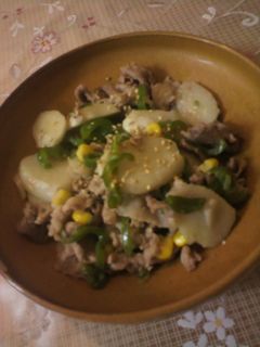 里芋と豚肉の炒め物☆-レシピのメイン写真