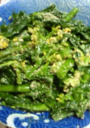 菜の花色＊☆かき菜のからしすり胡麻和え★-レシピのメイン写真