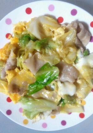 お好み焼き風☆簡単キャベツの卵とじ-レシピのメイン写真