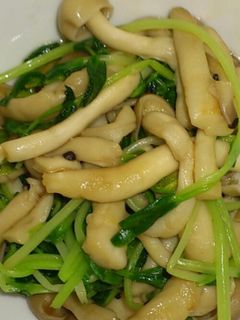 豆苗としめじ炒め-レシピのメイン写真