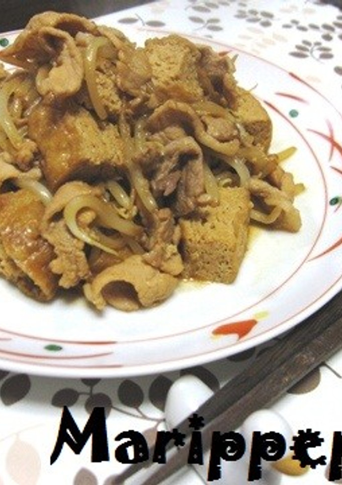 厚揚げと豚バラともやしの味噌炒め-レシピのメイン写真