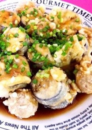 甘辛たれで食べる＊茄子の肉挟み揚げ-レシピのメイン写真