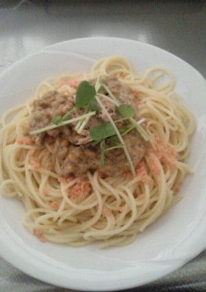 簡単！納豆とサーモンのパスタ-レシピのメイン写真