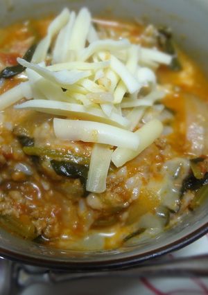 ほうれん草入りミートソース丼-レシピのメイン写真