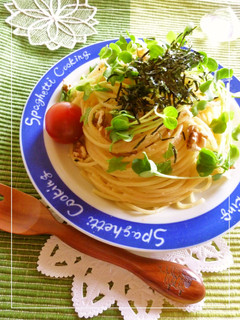 貝割れたっぷり♡ 我が家の たらこスパ。-レシピのメイン写真