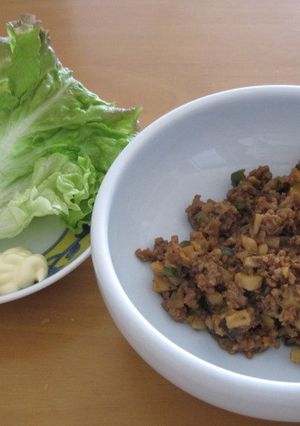 ひき肉のピリ辛味噌レタス巻き-レシピのメイン写真