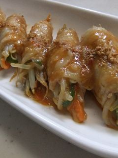 ピリ辛☆もやしの豚肉巻き~塩麹~-レシピのメイン写真