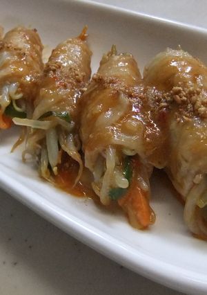 ピリ辛☆もやしの豚肉巻き～塩麹～-レシピのメイン写真