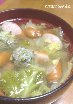 リメイク☆余った餃子の具だんごスープ-レシピのメイン写真
