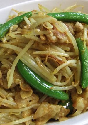 もやしと豚ばら肉のカレー炒め～塩麹～-レシピのメイン写真