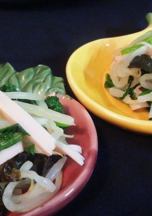 ■糖質制限小松菜ともやしの磯香あえ給食風-レシピのメイン写真