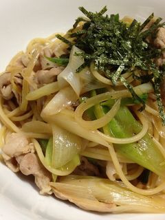 お店の味!!豚肉とネギの和風パスタ☆-レシピのメイン写真