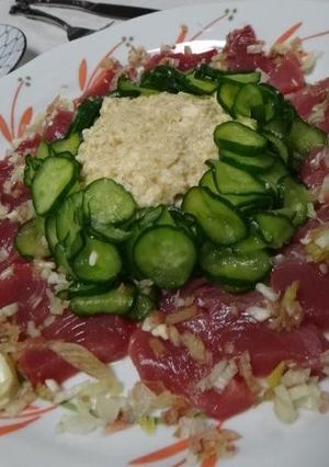 かつおのすりごまと豆腐の濃厚ソース-レシピのメイン写真