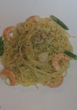 ホタテと海老のクリームパスタ-レシピのメイン写真