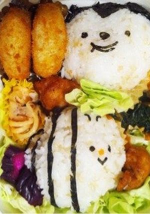 はちさんとくまさん キャラ弁当-レシピのメイン写真
