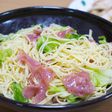 キャベツと生ハムのあっさり塩パスタ