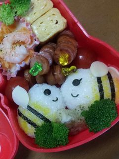 キャラ弁 ハチさん弁当-レシピのメイン写真
