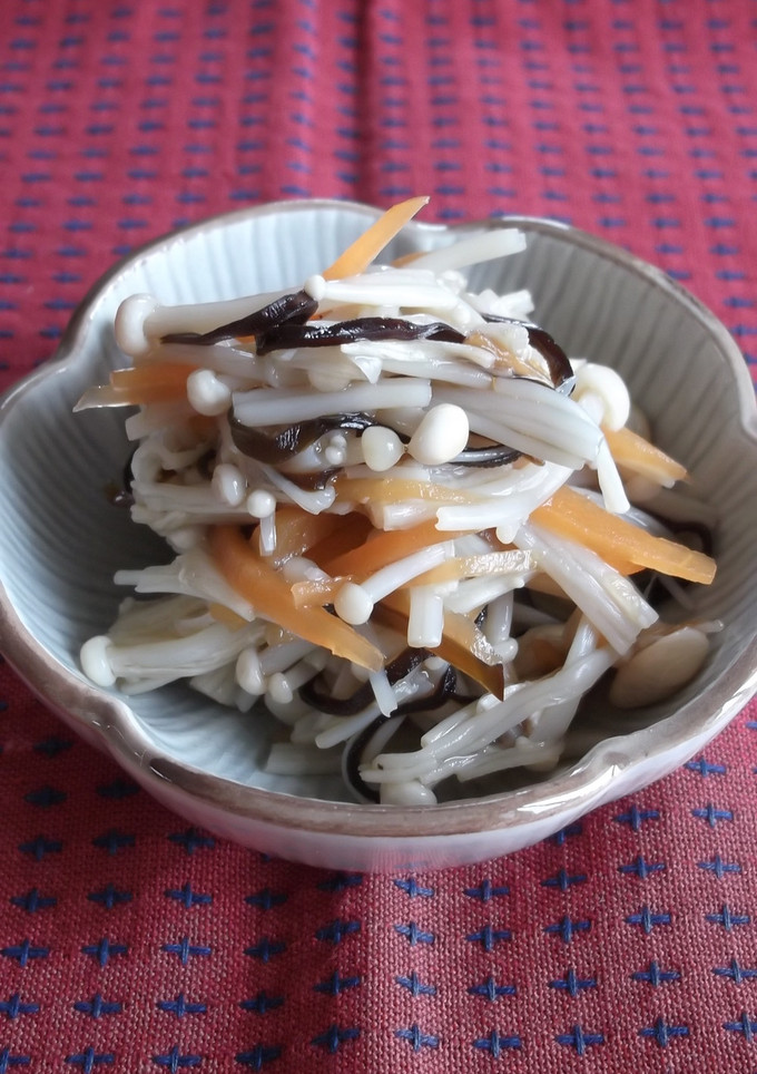 レンジで簡単！人参＆えのきの塩昆布和え-レシピのメイン写真