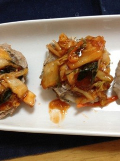 鰤ともやしのハンバーグとろ~りキムチあん-レシピのメイン写真