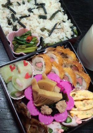 『明太子入りチキンカツのお弁当♪』-レシピのメイン写真