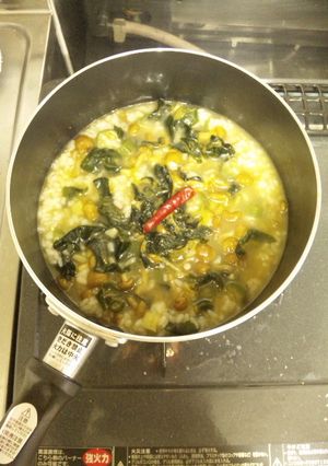 オクラと色々具だくさんの辛い雑炊中華風-レシピのメイン写真