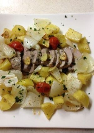豚ヒレ塩麹漬けのオープン焼き-レシピのメイン写真