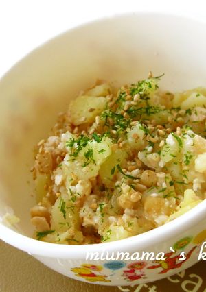 離乳食　後期～　じゃがとひき肉の納豆和え-レシピのメイン写真