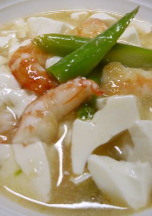 豆腐とグリーンアスパラ＆えびのスープ-レシピのメイン写真