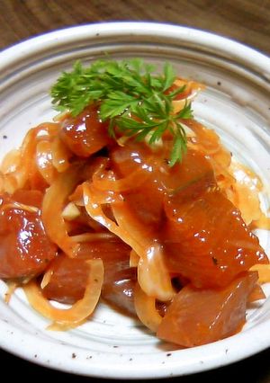 旬！マグロの刺身&新玉ねぎ韓国風-レシピのメイン写真