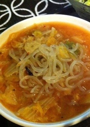 ダイエット＆時短！白滝で味噌キムチスープ-レシピのメイン写真
