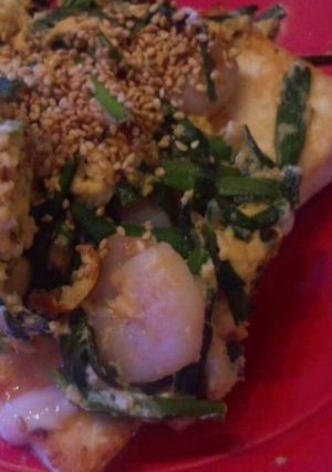 海老にらたまのせ 豆腐ステーキ-レシピのメイン写真