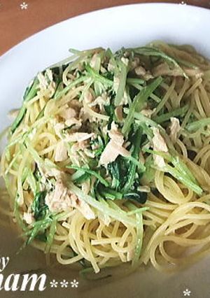 ツナと水菜のパスタ-レシピのメイン写真