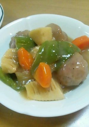 豚こまボールで簡単"酢豚"-レシピのメイン写真
