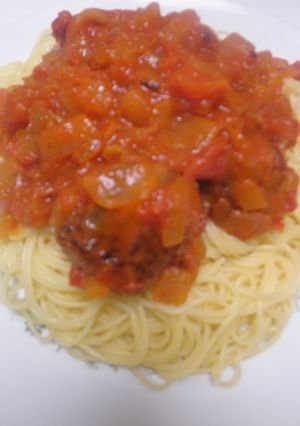 ミートボールパスタ(生ハンバーグ使用)-レシピのメイン写真