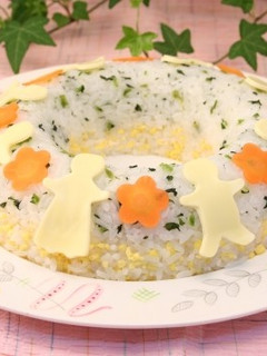 青菜と玉子のケーキ寿司-レシピのメイン写真