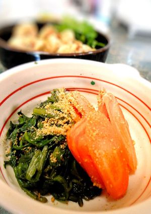 デトックス★春菊と人参の塩麹胡麻和え-レシピのメイン写真